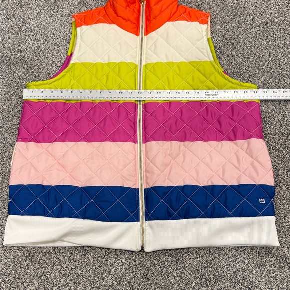 Crown & Ivy Multicolor Striped Colorblock Women’s Quilted Outdoor Vest Size XXL - Picture 8 of 8